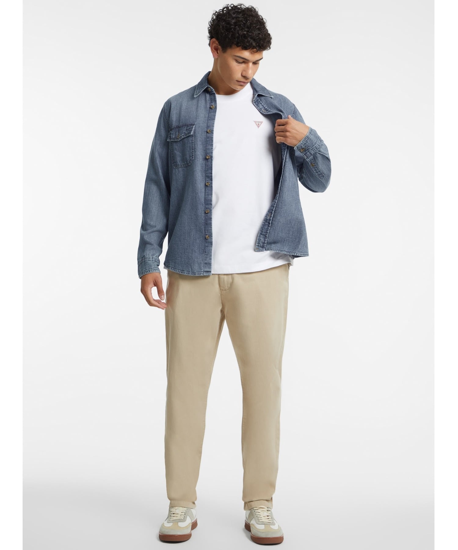 GUESS JEANS デニムシャツ(M)CLASSIC Denim Shirt ゲス トップス シャツ・ブラウス ブルー