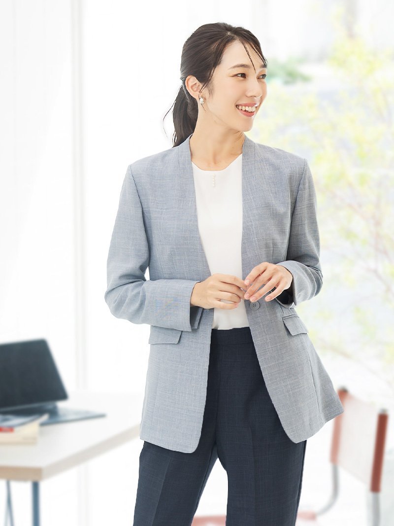 AddRouge 【ジャケット単品】ジャケット レディース 大きいサイズ 麻調 リネンタッチ 春夏 アッドルージュ ジャケット・アウター テーラードジャケット・ブレザー ネイビー【送料無料】