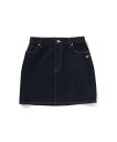 A BATHING APE APE HEAD EMBROIDERY 12 OZ DENIM SKIRT ア ベイシング エイプ スカート ミニスカート ネイビー...