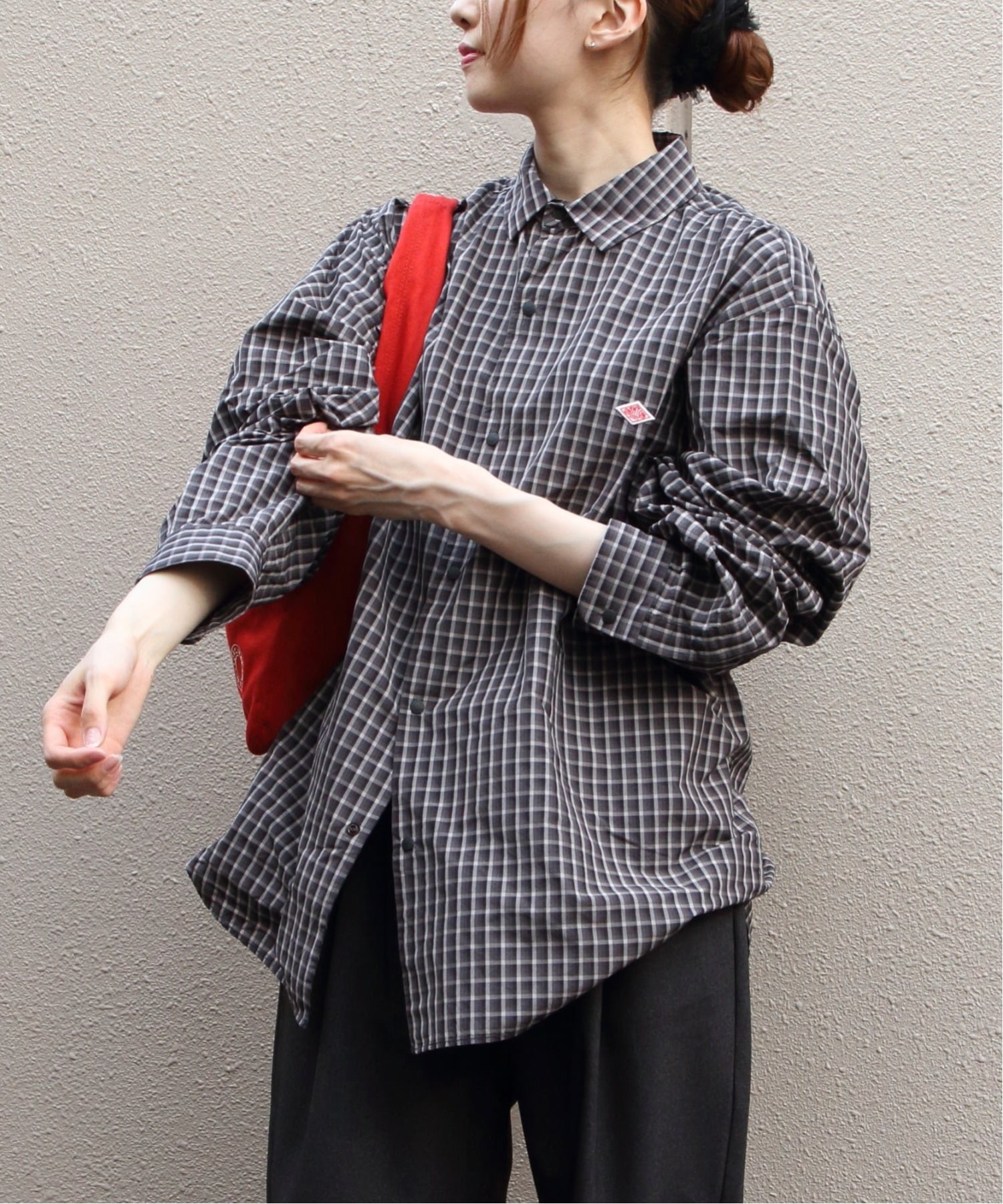 ダントン NYLON WASHED SHIRT B0394 NFR ステップス トップス シャツ・ブラウス ブラック