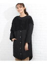 【SALE/50%OFF】SHOO・LA・RUE ボア切替キルティング中綿コート シューラルー コート/ジャケット ダウンジャケット ブラック カーキ ベージュ