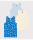 PETIT BATEAU タンクトップ3枚組 プチバトー インナー・ルームウェア その他のインナー・ルームウェア【送料無料】