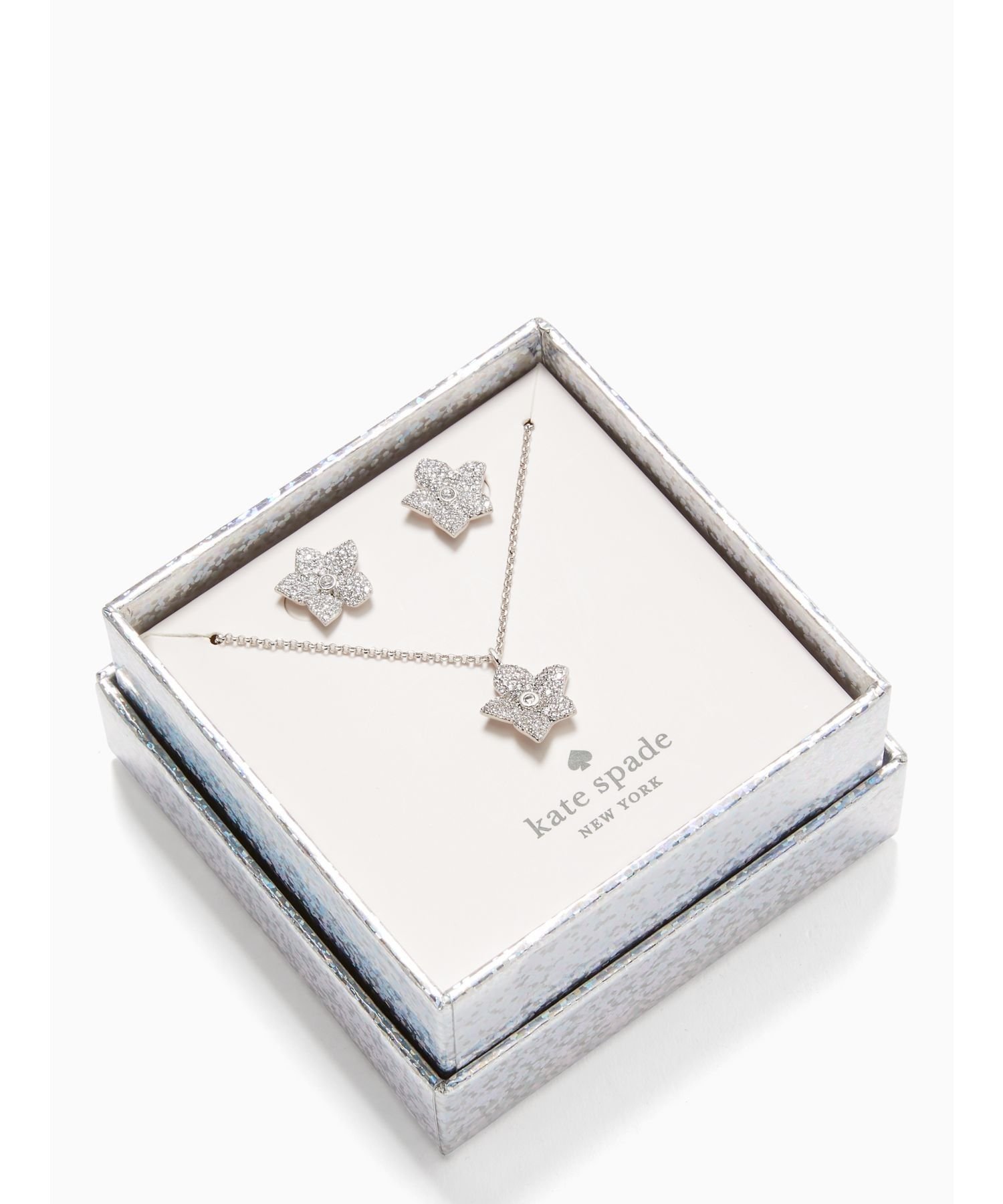 【SALE／70%OFF】kate spade new york ブルーミング パヴェ ピアス アンド ミニ ペンダント セット ケイトスペードニューヨーク アクセサリー・腕時計 ピアス 透明【送料無料】のサムネイル