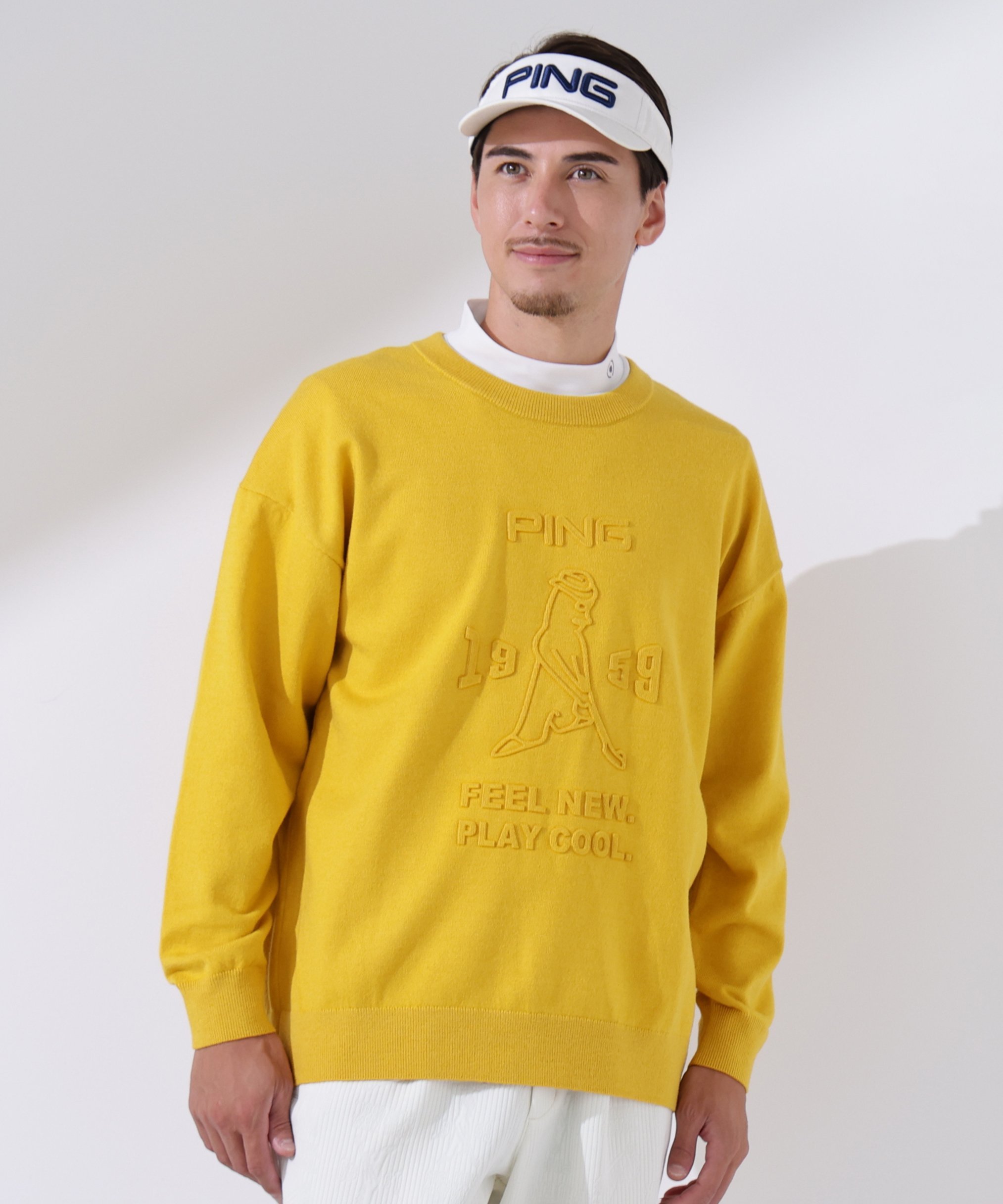PING APPAREL エンボス加工ウールライククルーネックニットプルオーバー ＜NATIVE＞ (MENS) ピン アパ..