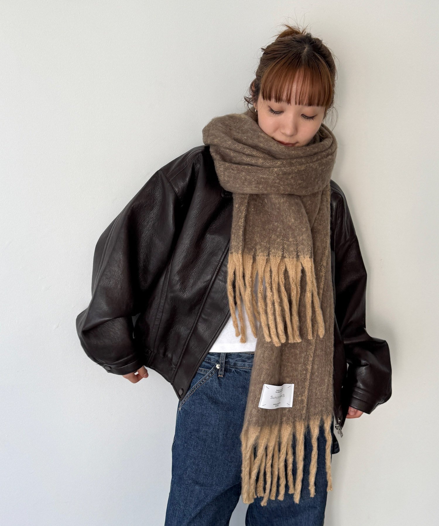 SUPERTHANKS SUPERTHANKS ツートーンビッグマフラー キャナルジーン ファッション雑貨 マフラー・スト..