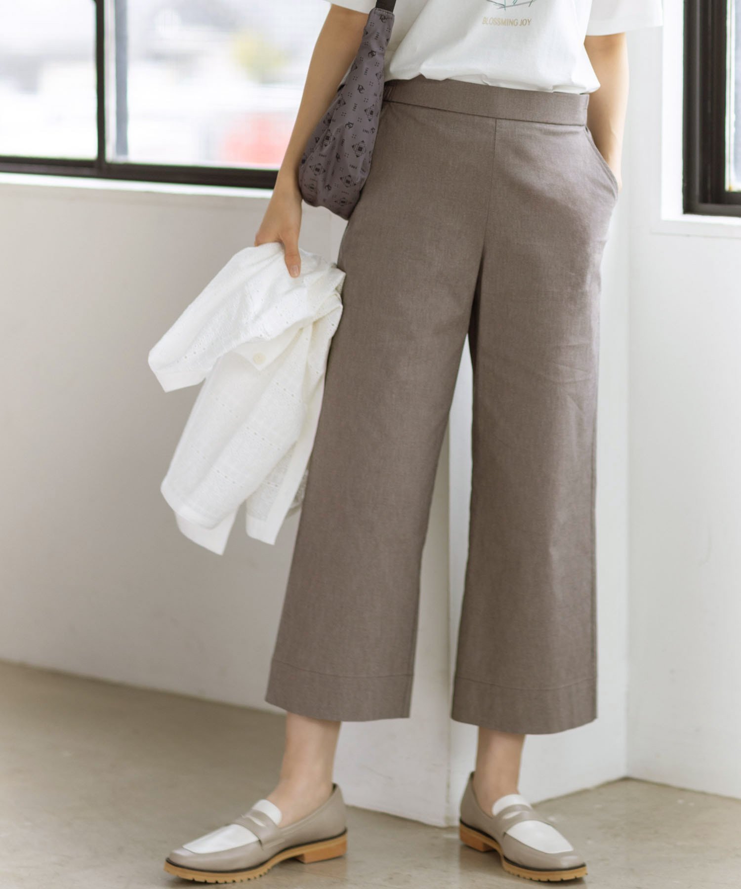 DECOY ストレッチワイドパンツ【接触冷感】【ウォッシャブル】 デコイシンス1981 パンツ その他のパンツ ブラウン ネイビー グレー ブラック【送料無料】