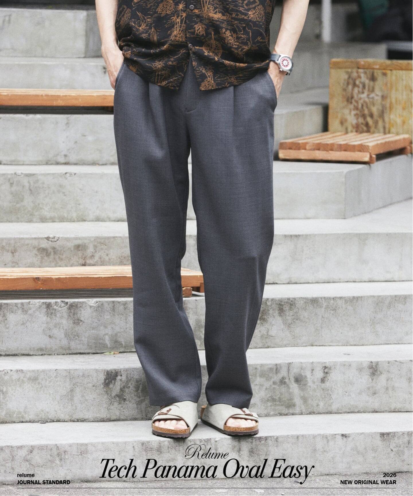 JOURNAL STANDARD relume テック パナマ オーバル イージーパンツ ジャーナル スタンダード レリューム パンツ スラックス・ドレスパンツ ベージュ グレー ブラック