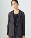 COMME CA ISM 【セットアップ対応】ウォッシャブル ストライプ テーラードジャケット コムサイズム スーツ・フォーマル セットアップスーツ グレー ネ...