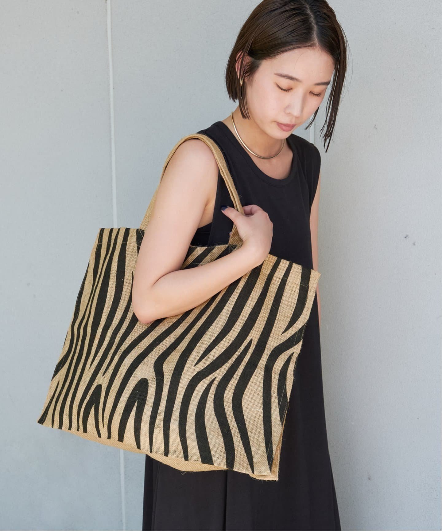 【SALE／30%OFF】B.C STOCK 【MAISON BENGAL/マイソンベンガル 】アニマル柄トート ベーセーストック バッグ トートバッグ ブラックのサムネイル