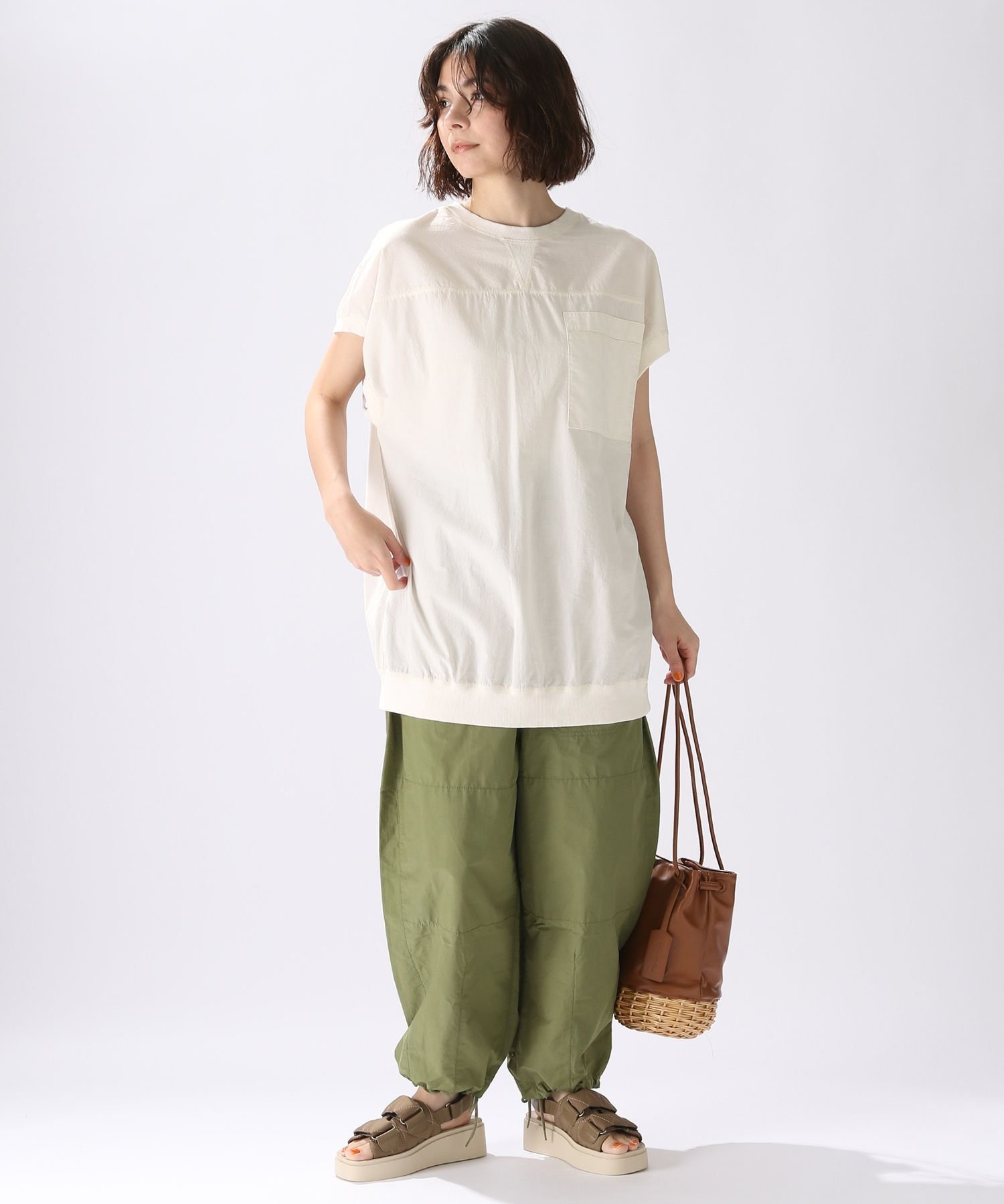 niko and... (W)リブドッキングサラサラPO ニコアンド トップス カットソー・Tシャツ ホワイト グレー ブラック【送料無料】のサムネイル