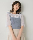 【SALE／48%OFF】RETRO GIRL ラメニットインナー*カーデSET レトロガール トップス ニット ブルー ホワイト オレンジ