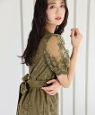 PourVous 刺繍レースタイトドレス結婚式パーティードレスお呼ばれオケージョンドレス同窓会 プールヴー ワンピース・ドレス ドレス グリーン ブラック【送料無料】(4)