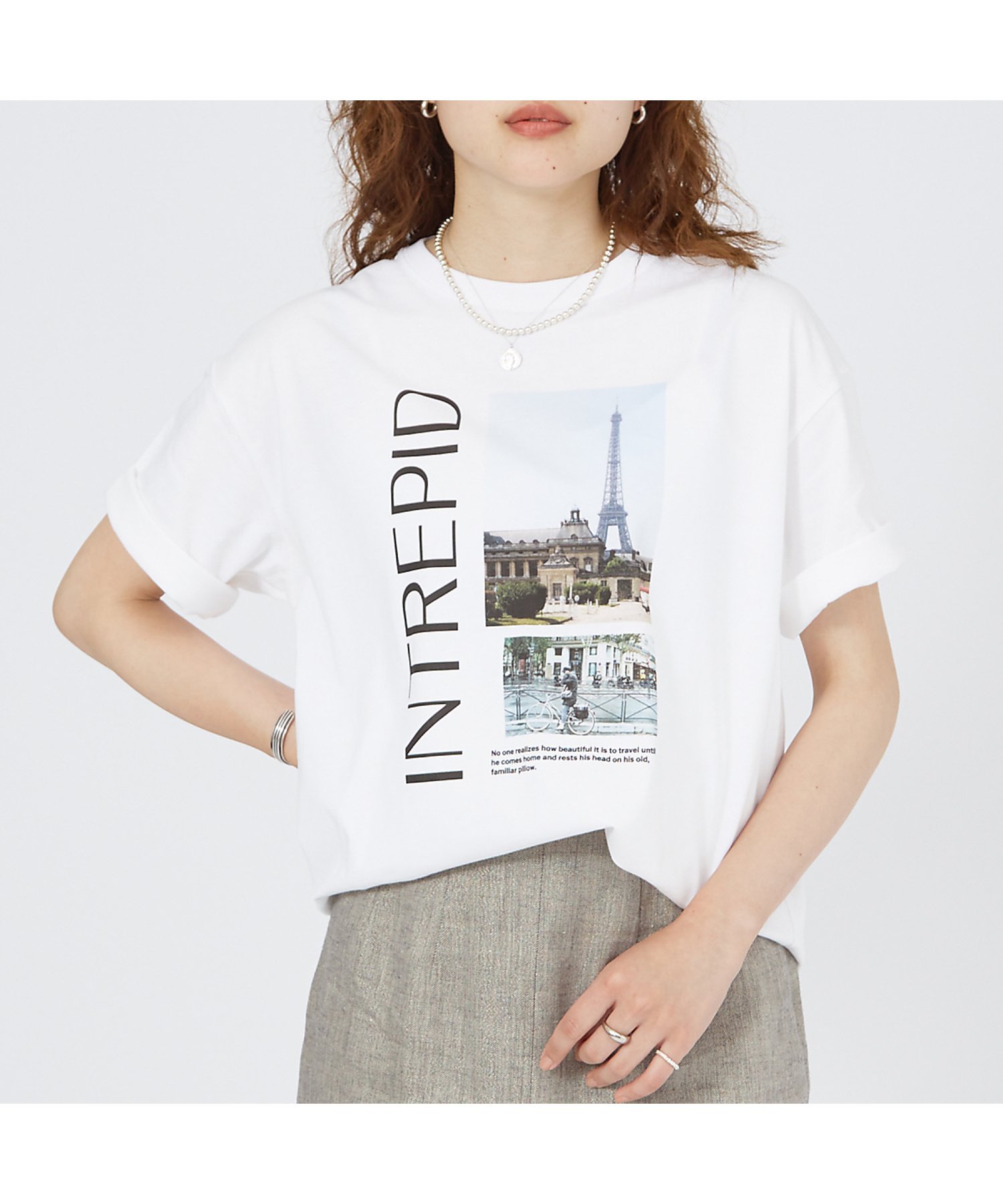 Rouge vif la cle 【LE TRIO ABAHOUSE】INTREPID / グラフィックTシャツ ルージュ・ヴィフ ラクレ トップス カットソー・Tシャツ ホワイト【送料無料】