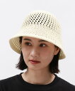 【SALE/36%OFF】LAKOLE 透かし編みサーモハット ラコレ 帽子 ハット ホワイト ブラック
