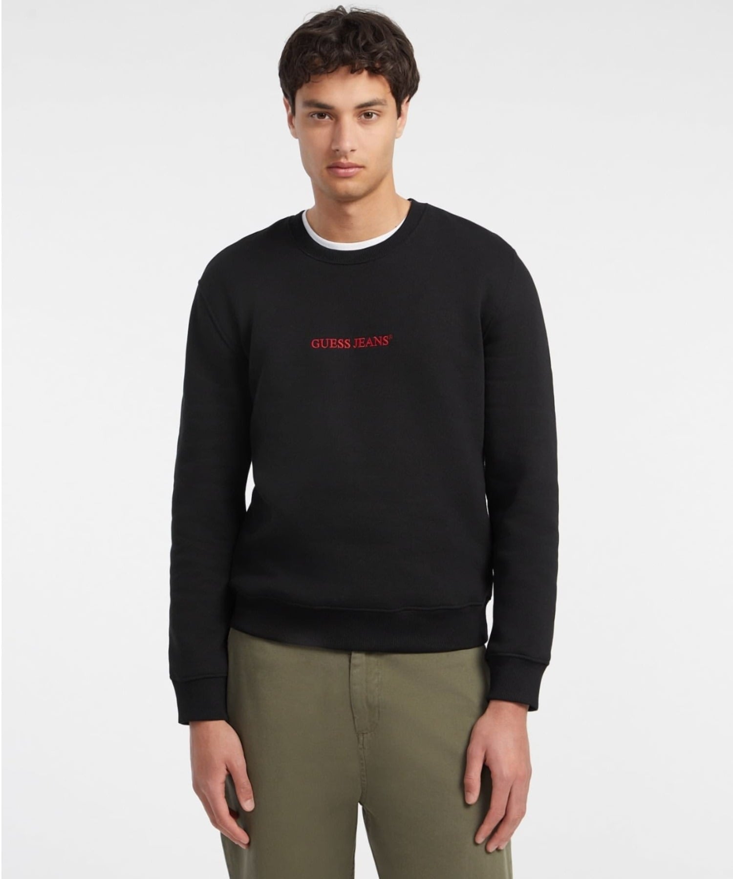 GUESS JEANS トップス スウェット(M)Slim Logo Emb Sweat ゲス トップス スウェット・トレーナー グレー ブラック ホワイト