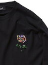 rehacer rehacer /STAND:Flower Rose L/S T レアセル トップス カットソー Tシャツ ブラック ホワイト【送料無料】