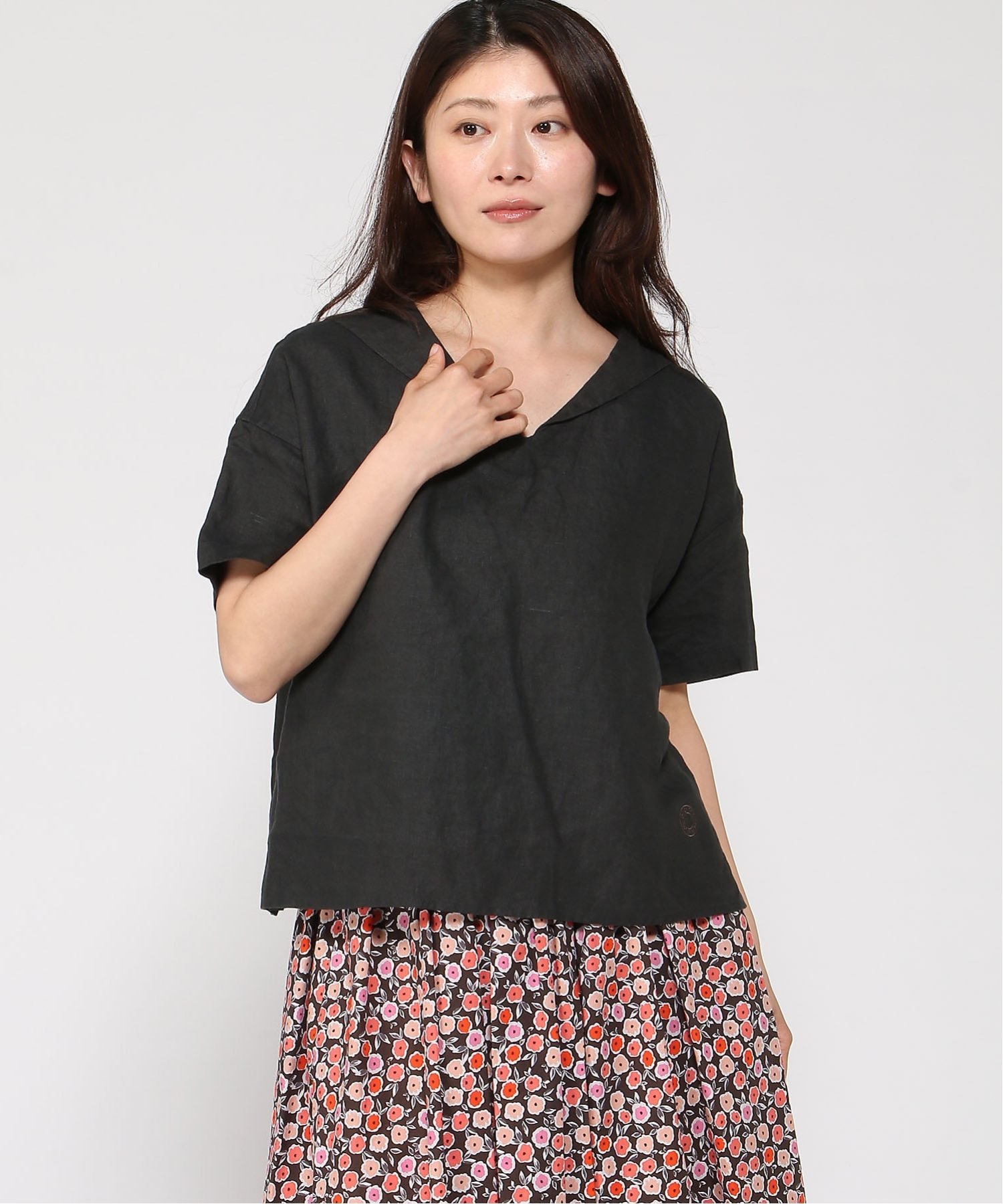 ORCIVAL ORCIVAL/(W)ORCIVAL/SHORTSLEEVE SAILOR ステップス トップス カットソー・Tシャツ グレー イエロー