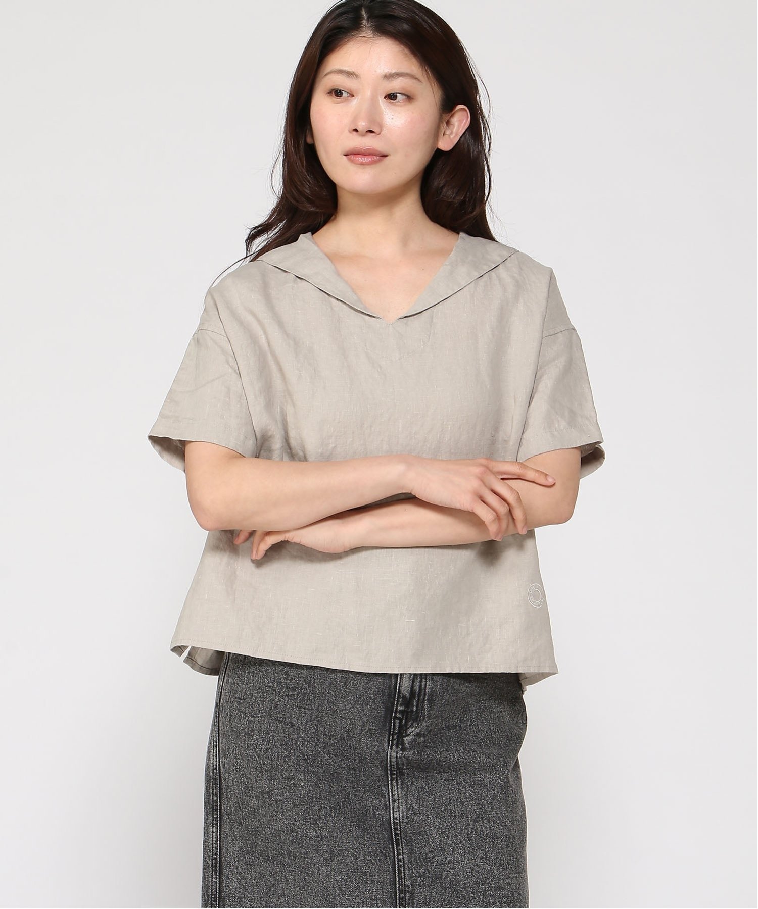 ORCIVAL ORCIVAL/(W)ORCIVAL/SHORTSLEEVE SAILOR ステップス トップス カットソー・Tシャツ グレー イエロー