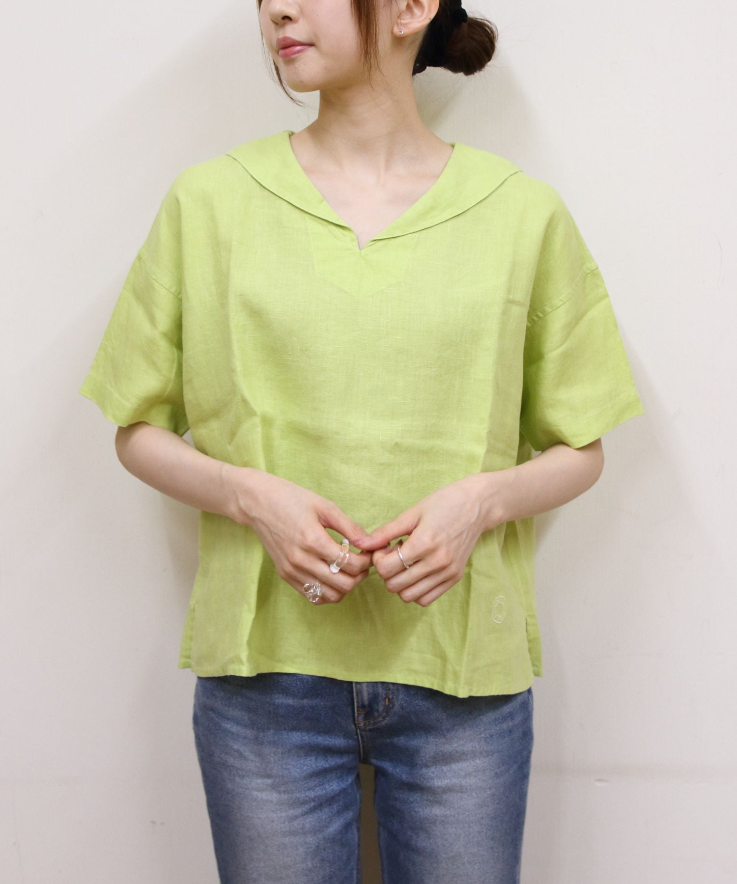 ORCIVAL ORCIVAL/(W)ORCIVAL/SHORTSLEEVE SAILOR ステップス トップス カットソー・Tシャツ グレー イエロー