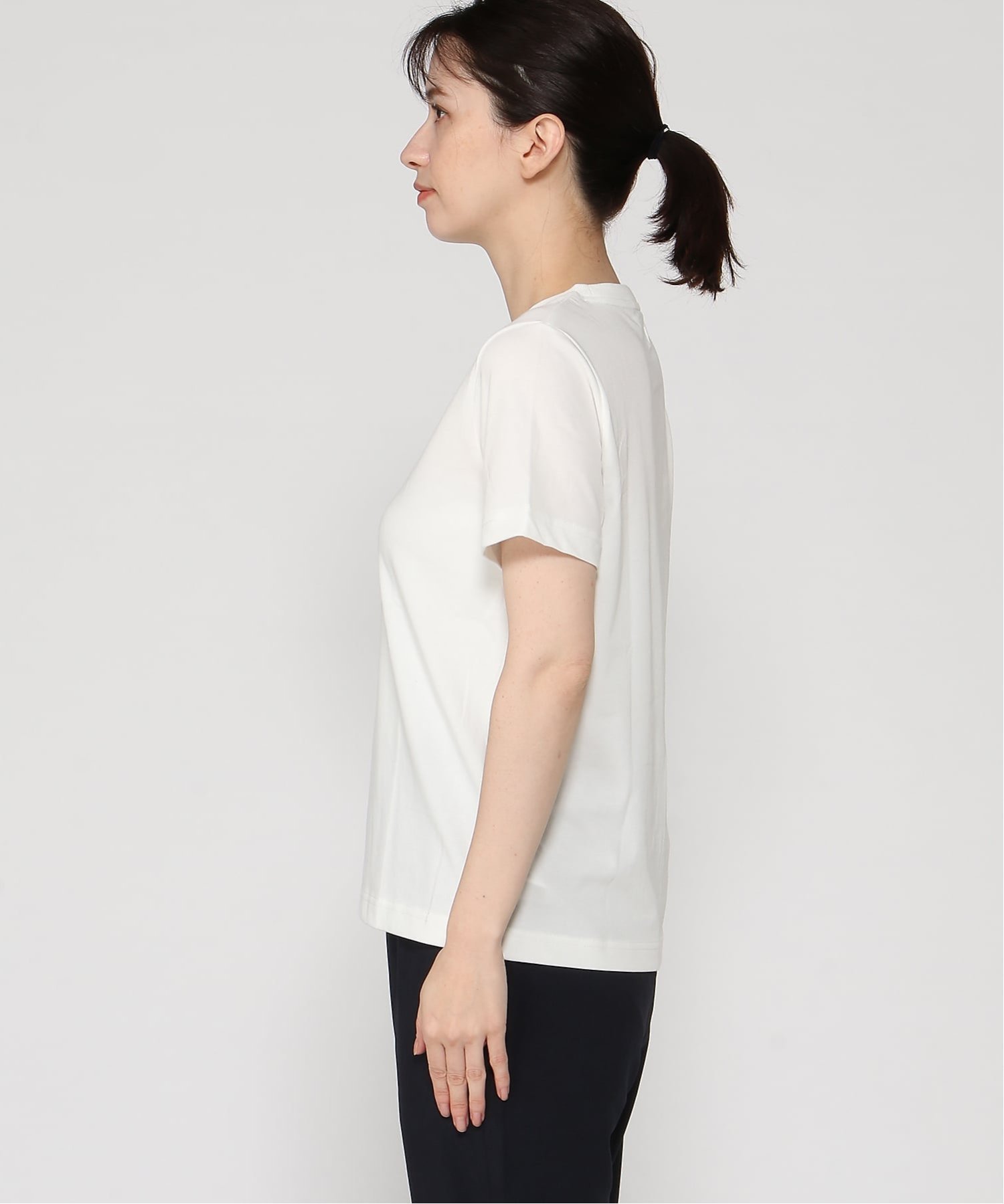 (W)プレーティング天竺 モチーフプリント Tシャツ クロコダイル トップス カットソー・Tシャツ ホワイト ピンク