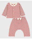 【SALE/20%OFF】PETIT BATEAU パイルカーディガン&パンツセット プチバトー トップス カーディガン ホワイト【送料無料】