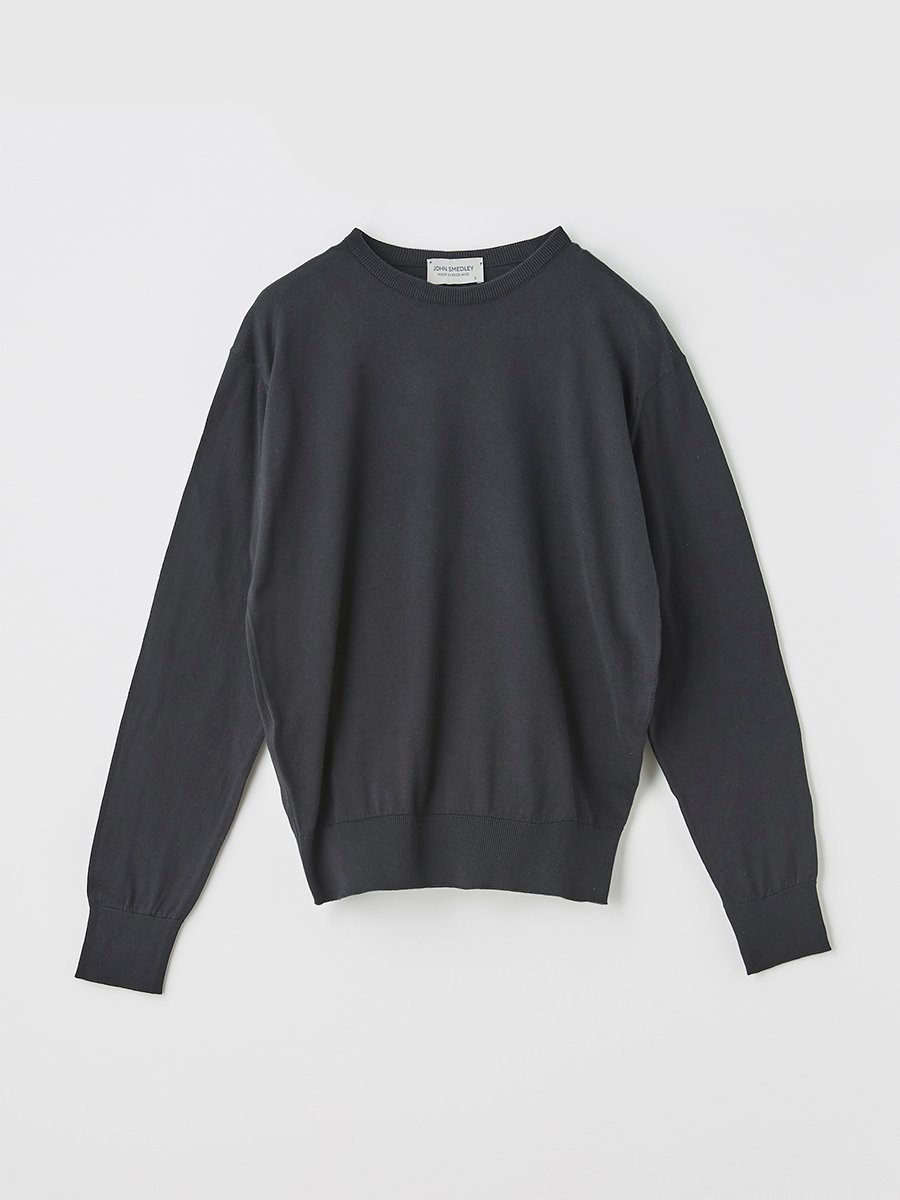 ジョンスメドレー トップス レディース JOHN SMEDLEY Round neck Long sleeved Sweater ｜ EMMA ｜ 30G COMMON FIT ジョンスメドレー トップス ニット ブラック【送料無料】