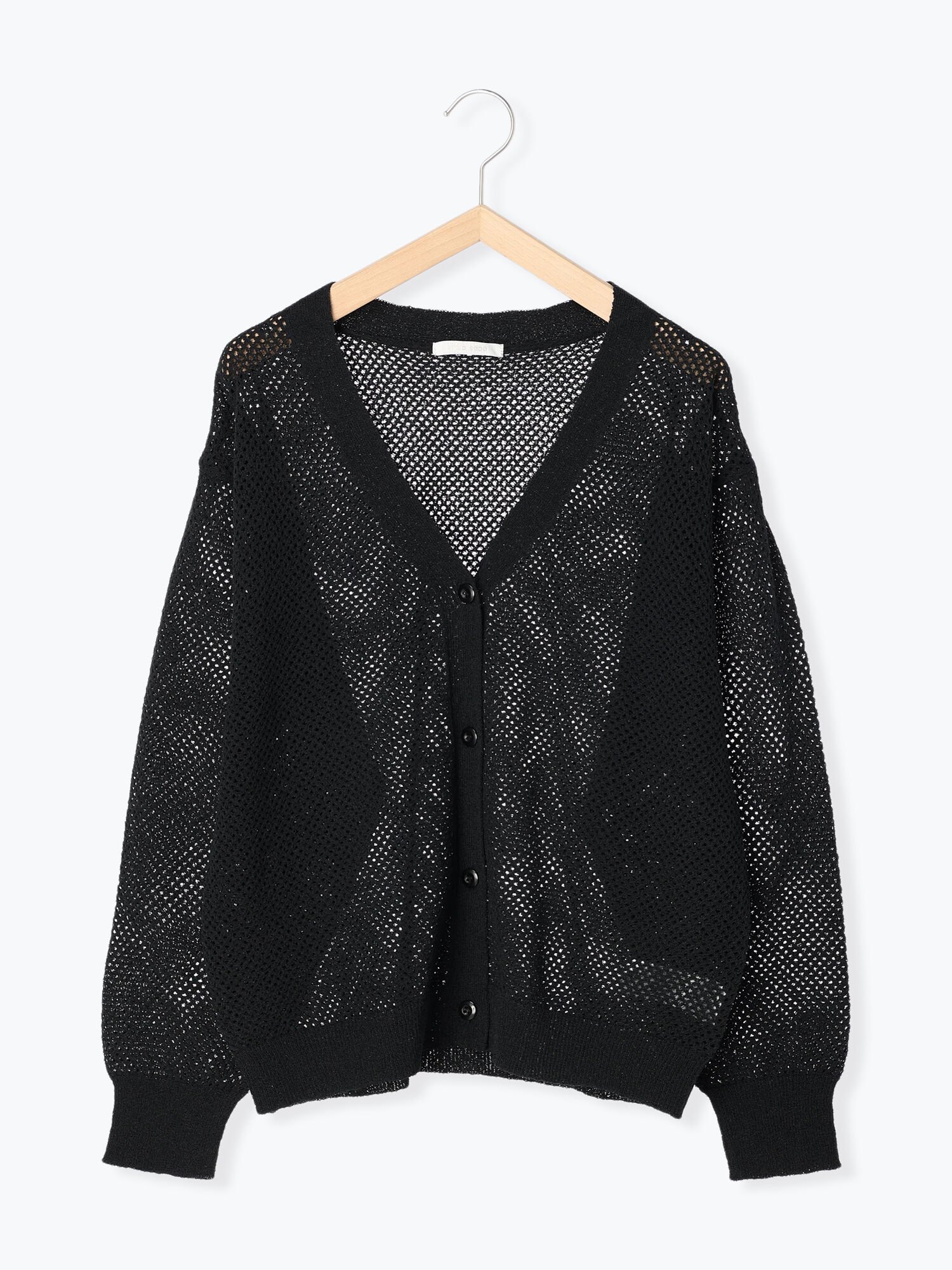 【SALE／45%OFF】ehka sopo メッシュVネックカーディガン エヘカソポ トップス カーディガン ブラック ホワイト オレンジ グリーンのサムネイル