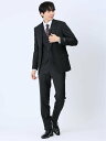 【SALE/2%OFF】m.f.editorial 光沢ウール混 スリムフィット 2ボタン3ピーススーツ シャドーチェック黒 タカキュー スーツ・フォーマル セ...
