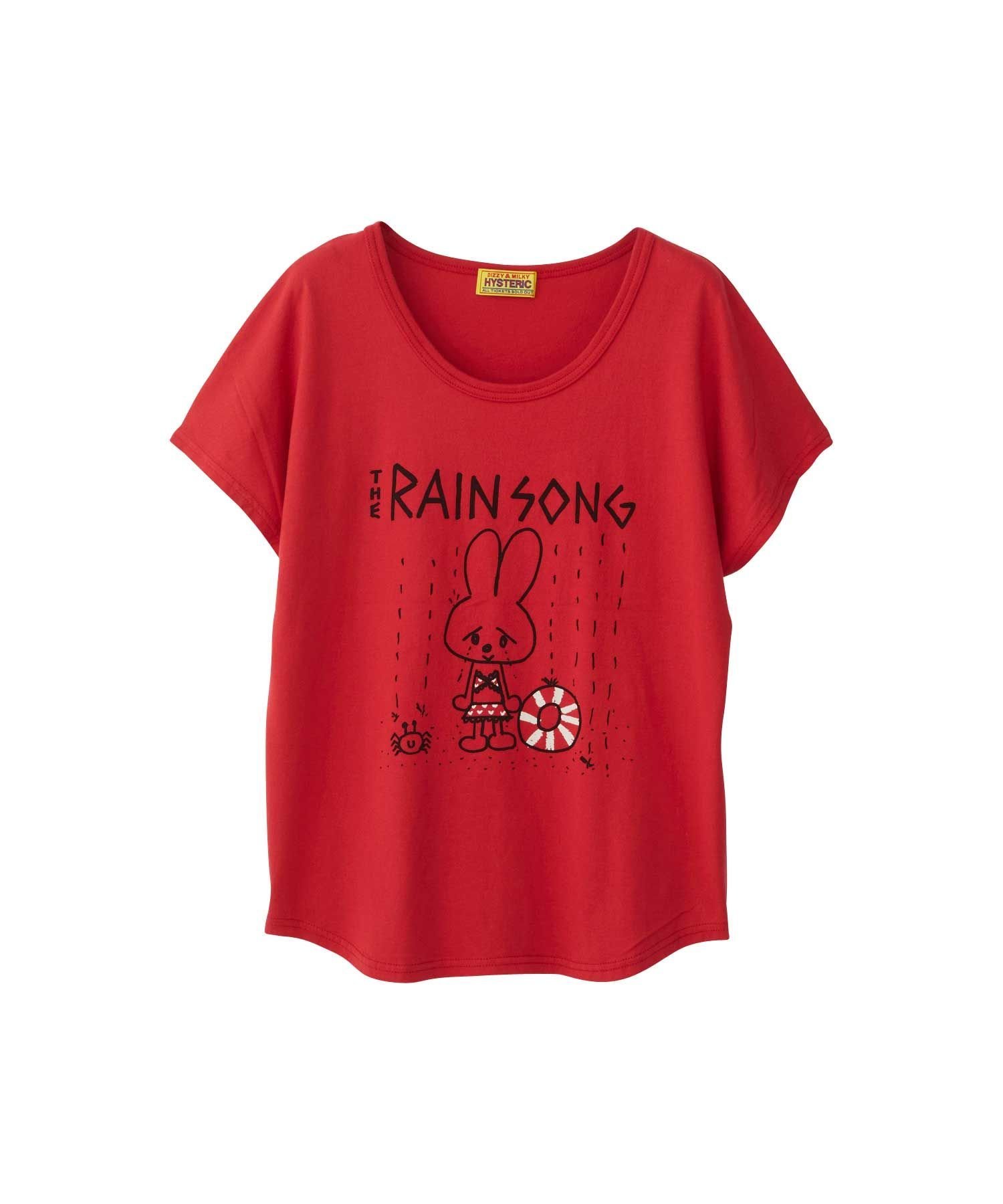 HYSTERIC GLAMOUR RAIN SONG Tシャツ ヒステリックグラマー トップス カットソー Tシャツ レッド ホワイト ブラック【送料無料】