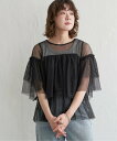 【SALE/30%OFF】notch. ティアードチュールブラウス ノッチ トップス シャツ・ブラウス ホワイト ブラック