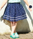 【SALE/30%OFF】any FAM KIDS ネコ×ドット スカート エニィファム スカート ロング・マキシスカート ネイビー ベージュ