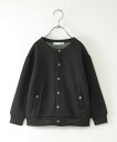 ikka 【親子コーデ】ボンディングクルーカーデブルゾン(110~160cm) イッカ ジャケット・アウター その他のジャケット・アウター カーキグリーン ブラ...