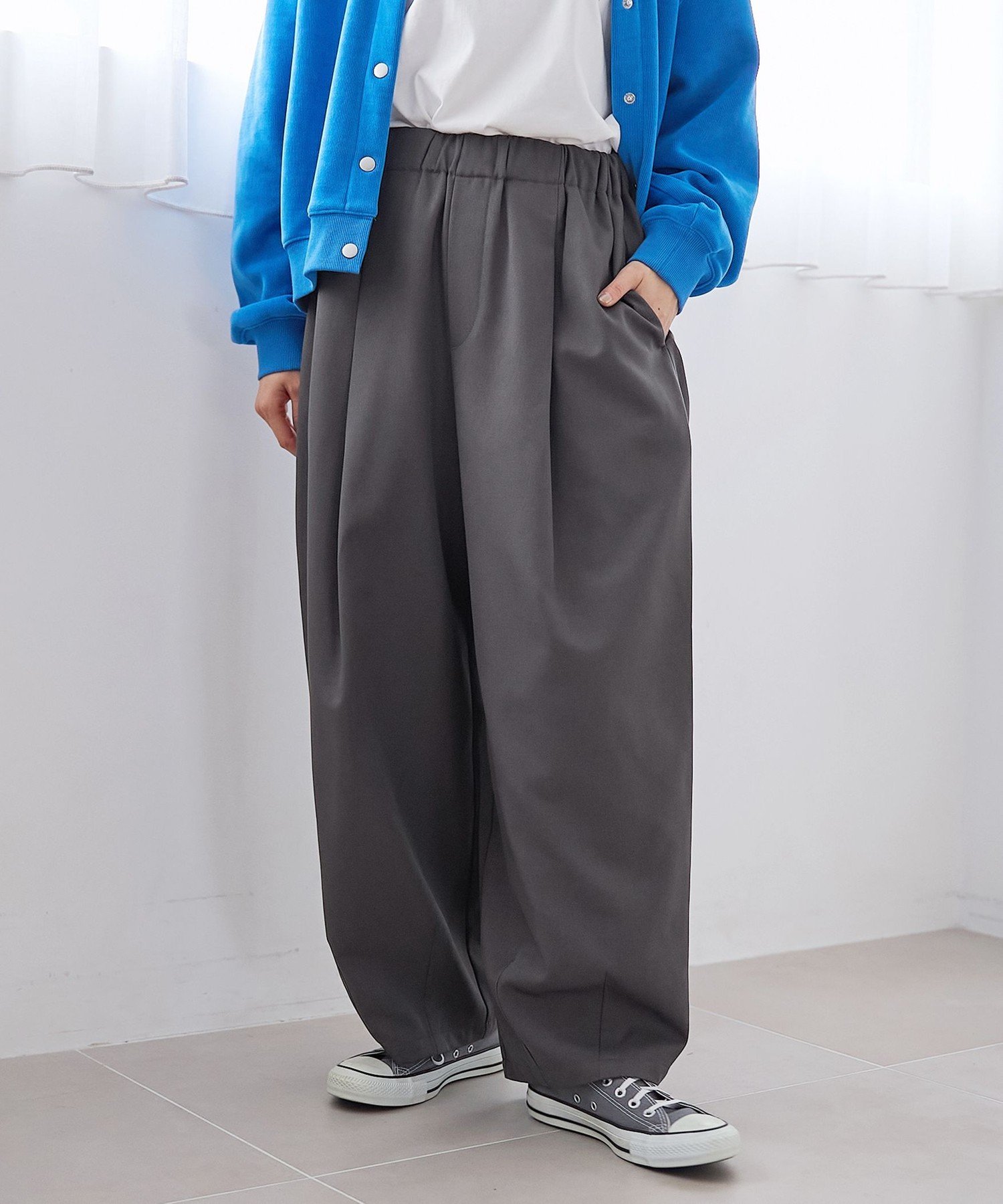 【SALE／10%OFF】coen ウールライク裏起毛イージーカーブパンツ コーエン パンツ その他のパンツ ブラック ベージュ グレー【送料無料】のサムネイル