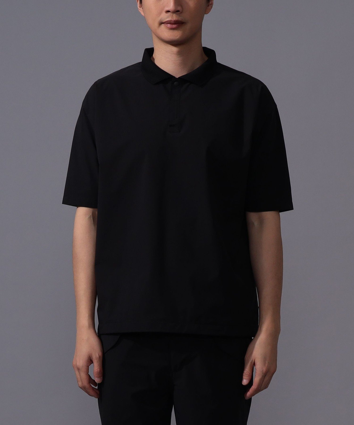 BEAMS GOLF PURPLE LABEL B.G.THREE /＜MEN＞ALL-TIME ストレッチ ウーブン ポロシャツ(撥水)(LV.2) ビームス ゴルフ トップス スウェット・トレーナー ブラック ネイビー【送料無料】