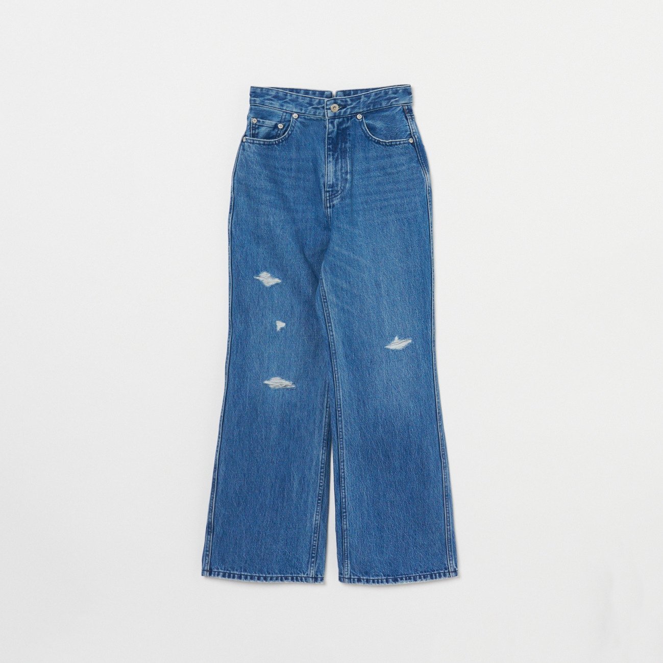 woadblue HW SEMI WIDE FLARE エリオポール パンツ その他のパンツ ブルー