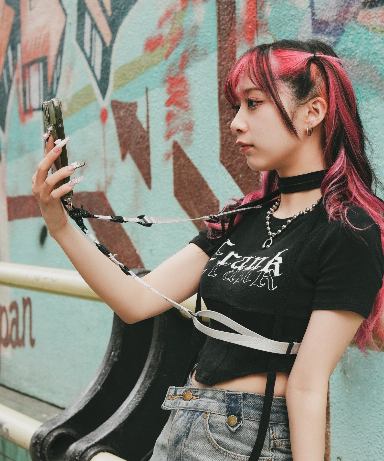 DEVICE+ WEBBING MULTI GEAR STRAP ギアストラップ スマホショルダー メンズ レディース デバイス バッグ ショルダーバッグ カーキグリーン オレンジ シルバー