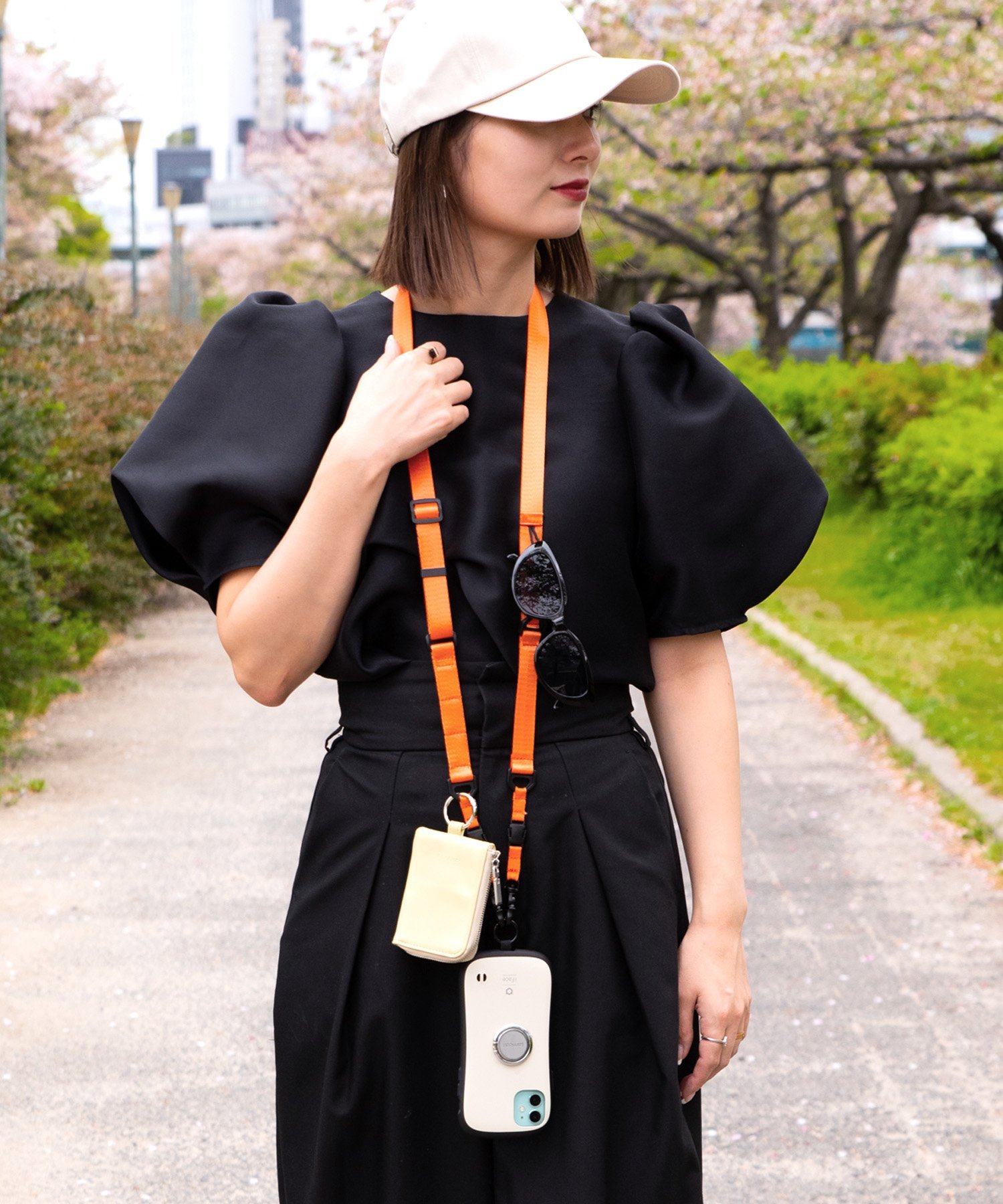 DEVICE+ WEBBING MULTI GEAR STRAP ギアストラップ スマホショルダー メンズ レディース デバイス バッグ ショルダーバッグ カーキグリーン オレンジ シルバー ブラック