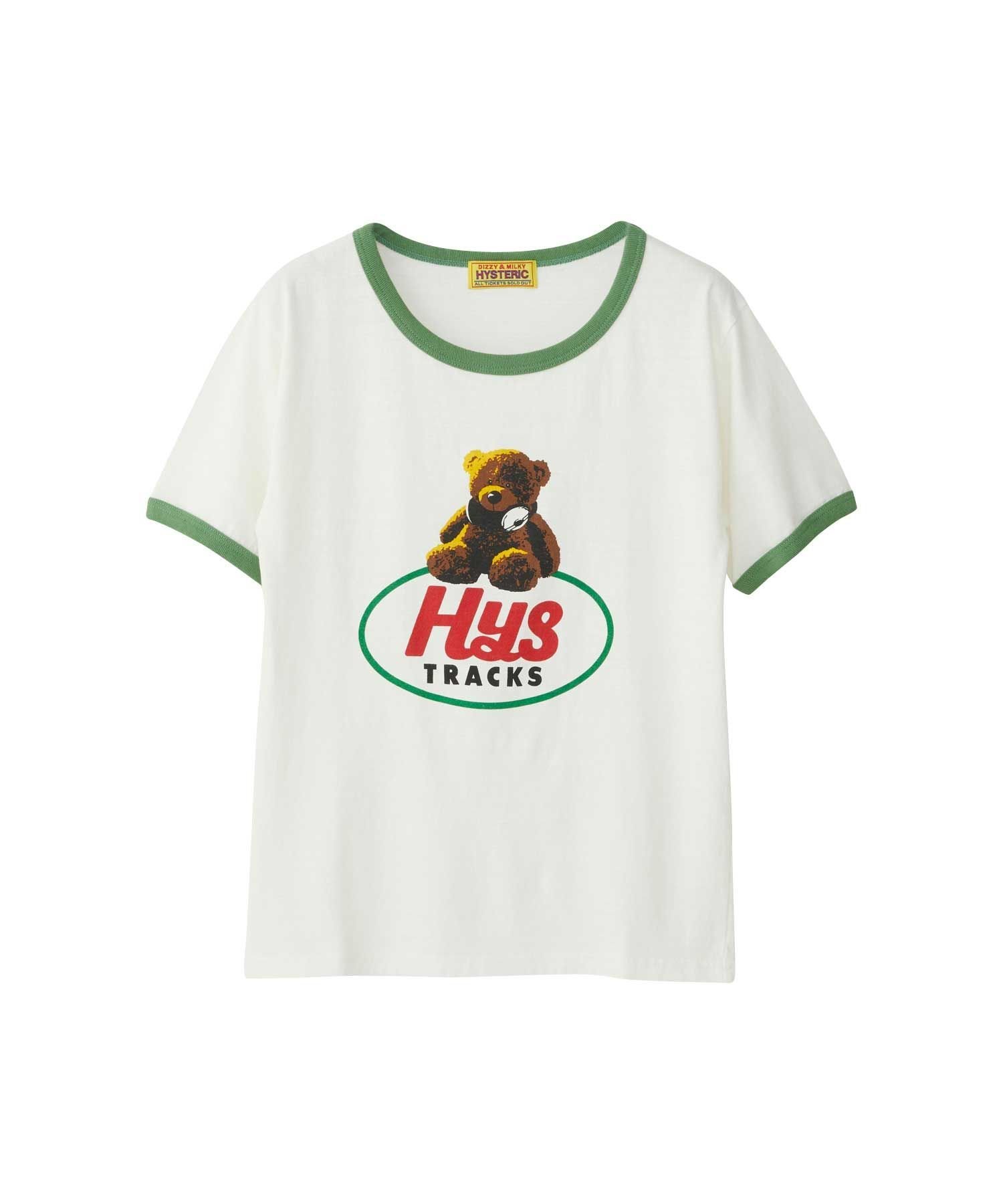 HYSTERIC GLAMOUR HYS TRACKS Tシャツ ヒステリックグラマー トップス カットソー Tシャツ ホワイト グリーン ブラック【送料無料】