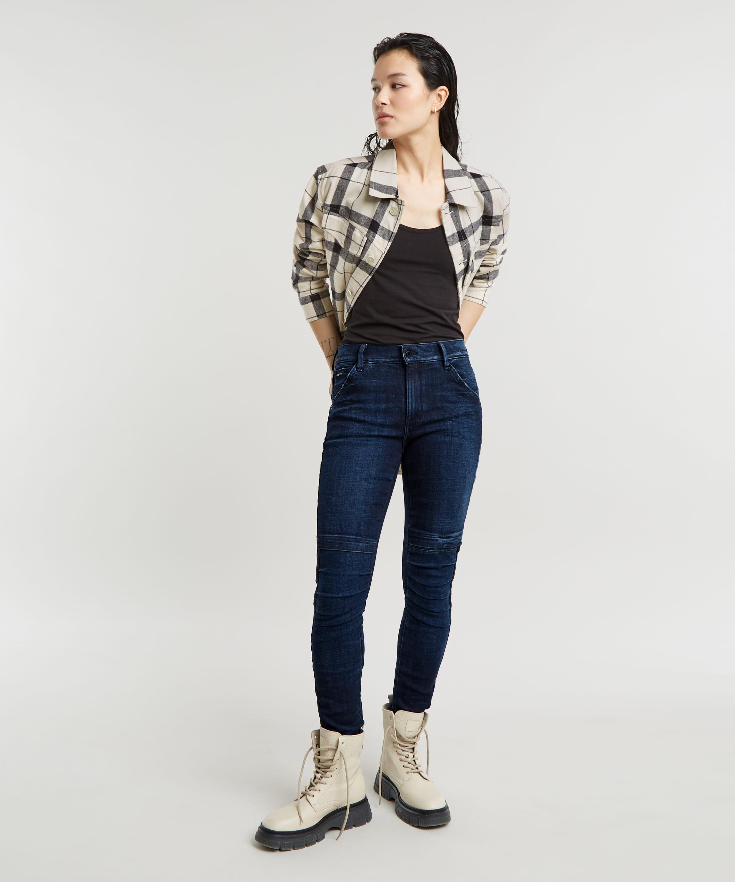 【公式ショップ】1914 3D SKINNY JEANS/立体裁断バイカーディテールスキニージーンズ ジースターロゥ パンツ ジーンズ・デニムパンツ ネイビー