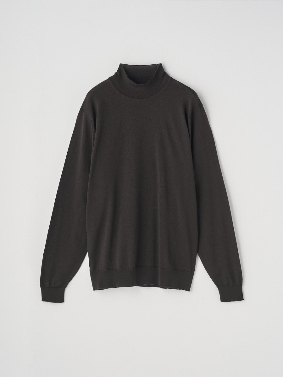 JOHN SMEDLEY シングルモックネック長袖ニットプルオーバー ｜ A4802 ｜ 30G MODERN FIT ジョンスメドレー トップス ニット ブラウン【送料無料】