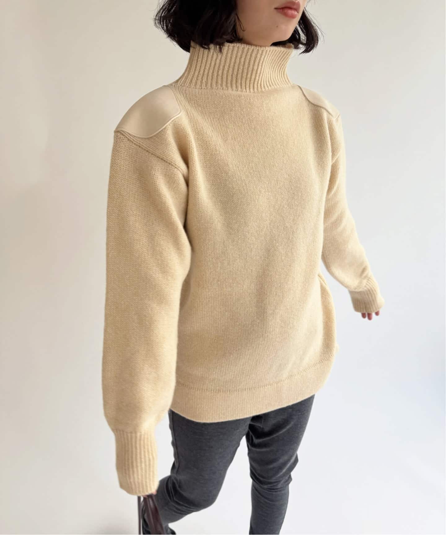 EDIT.FOR LULU 【PAN/パン】MERINO WOOL SHOULDER KNIT エディット フォー ルル トップス ニット ホワイト【送料無料】