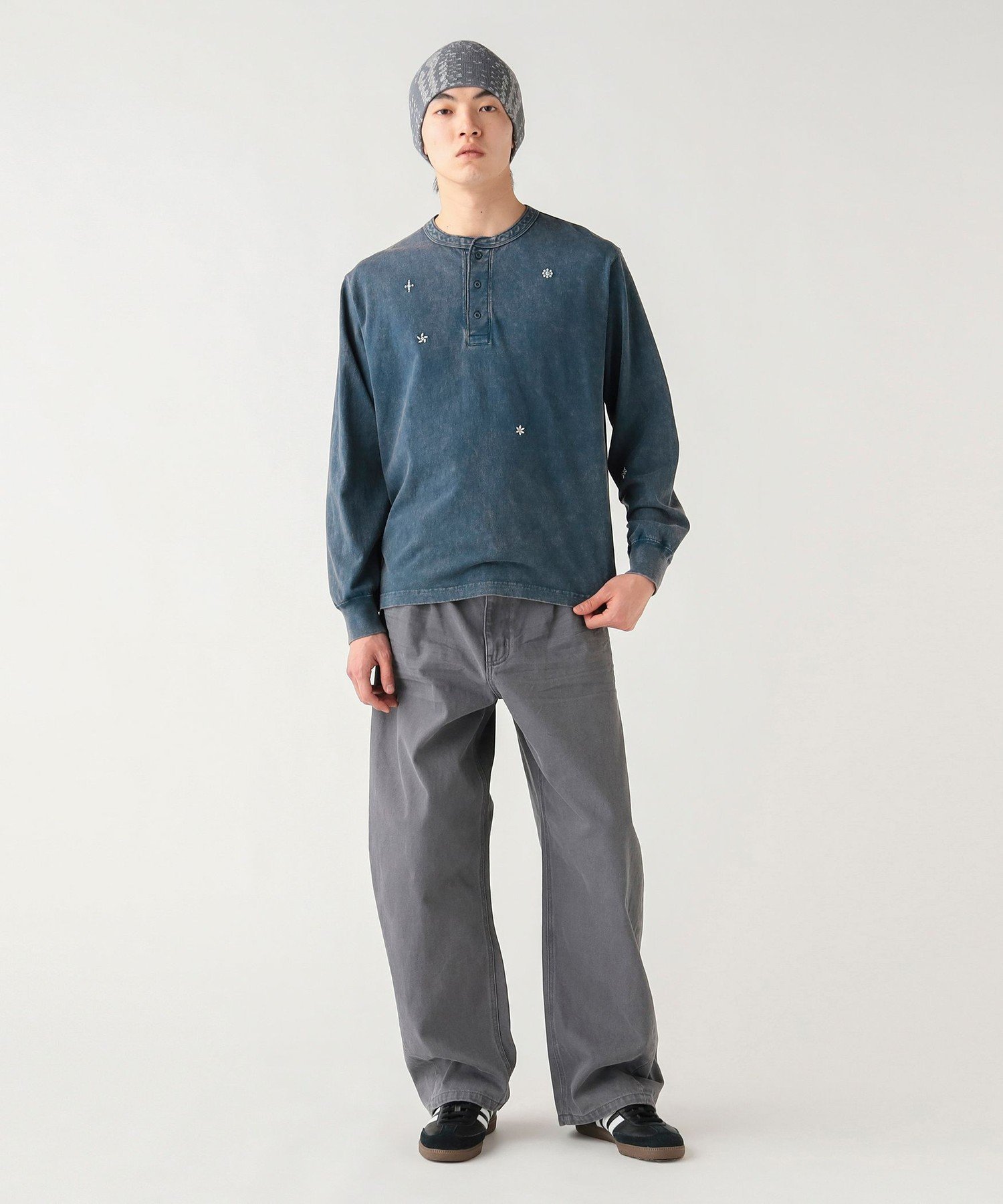 BEAMS HEART MEN スタッズ エンブレム ロングスリーブ ビームス ハート トップス カットソー・Tシャツ ブラック ネイビー【送料無料】