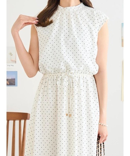 【SALE／33%OFF】Ludic Park ドロストノースリーブワンピース(ドット柄) ルディックパーク ワンピース・ドレス ワンピース