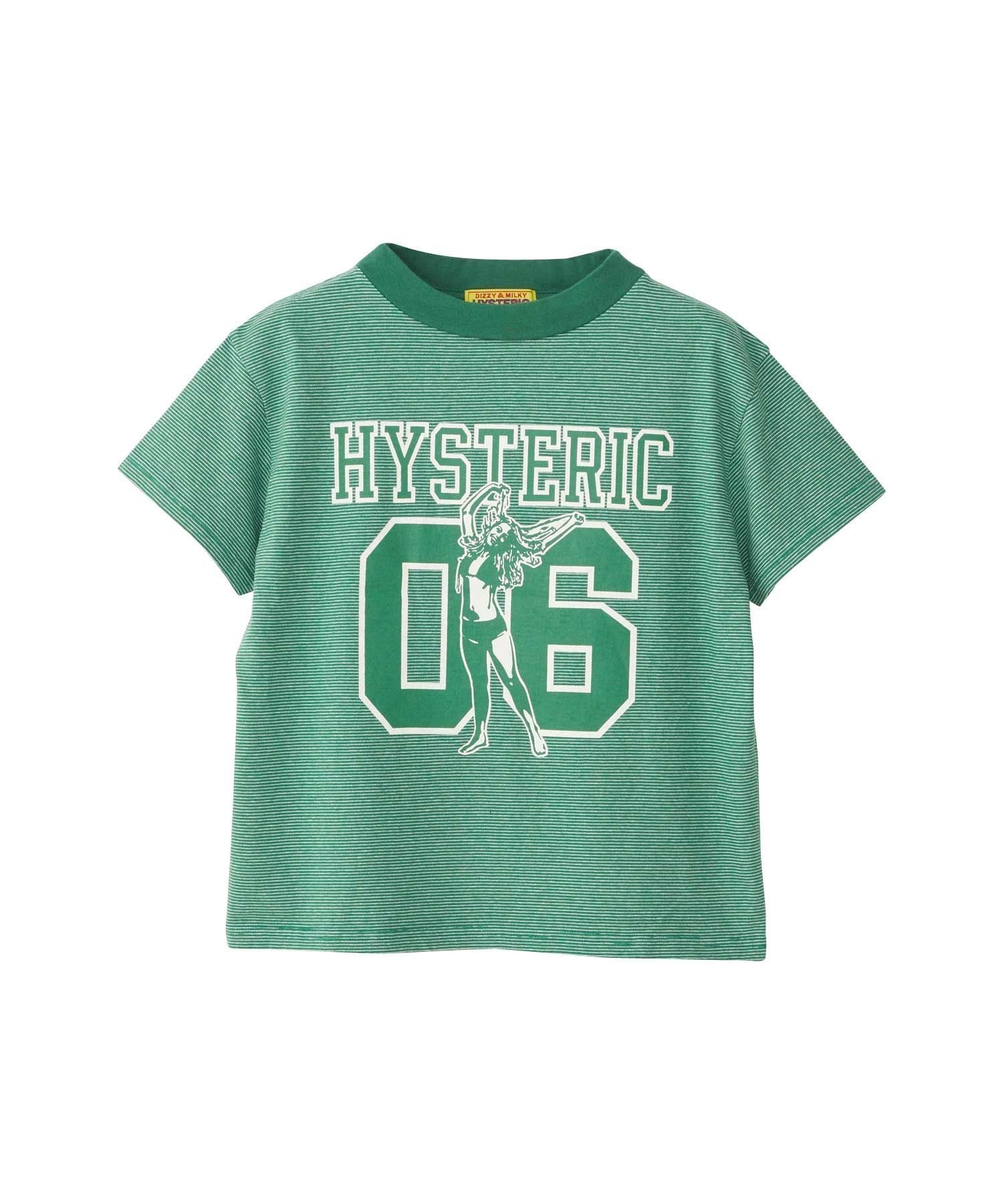 HYSTERIC GLAMOUR NUMBER 6 ショート丈Tシャツ ヒステリックグラマー トップス カットソー Tシャツ グリーン ブラウン ブラック【送料無料】