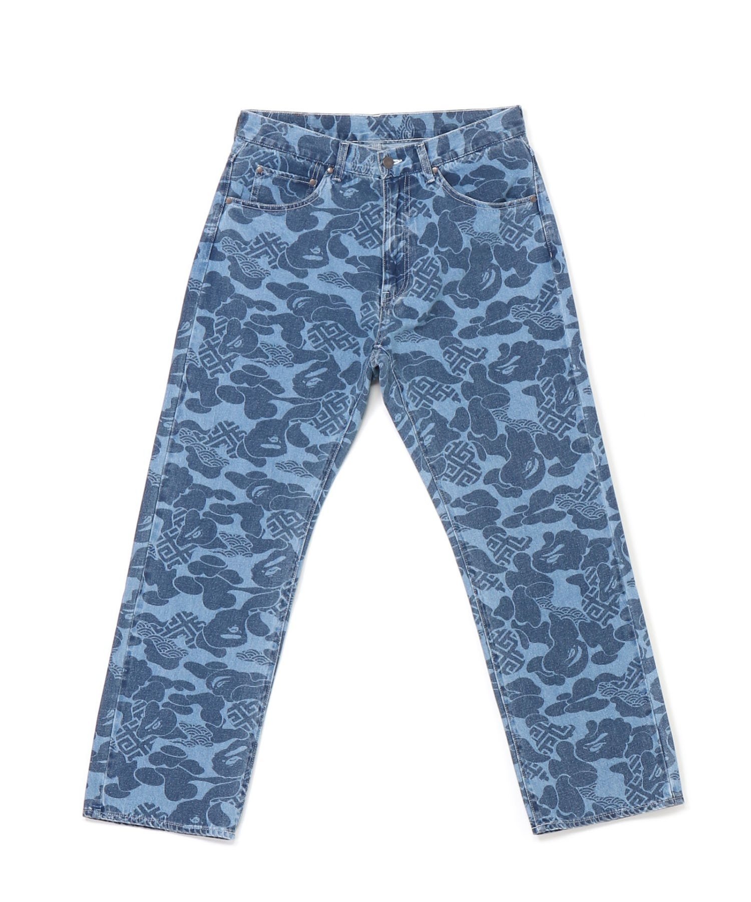 ア・ベイシング・エイプ A BATHING APE ASIA CAMO DENIM PANTS ア ベイシング エイプ パンツ ジーンズ・デニムパンツ ブルー【送料無料】