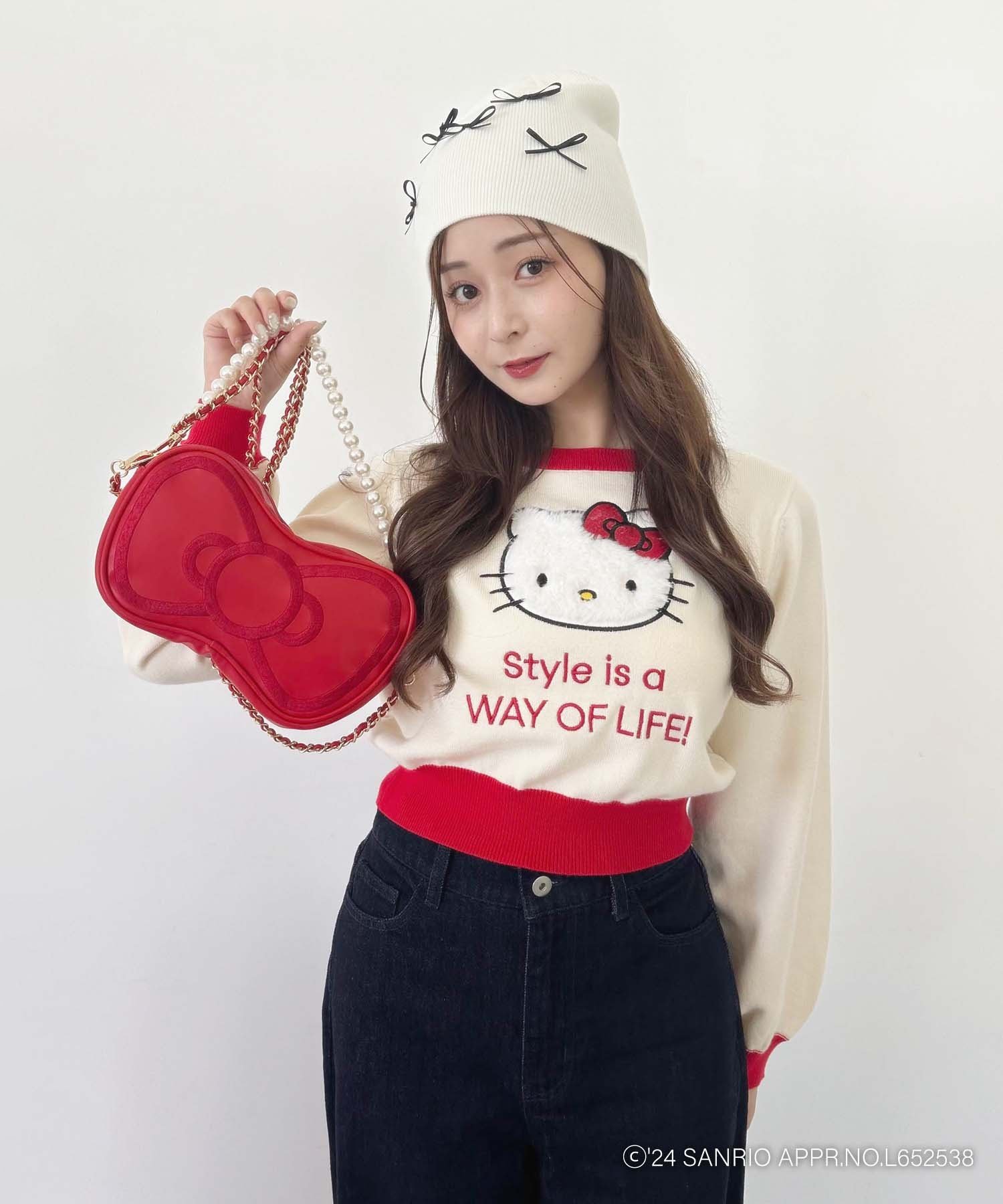 【SALE／53%OFF】MAJESTIC LEGON ハローキティ プチリボンニットCAP マジェスティ...
