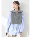 【SALE/20%OFF】earth music&ecology SET Zipニットベスト+ブラウス アースミュージック&エコロジー トップス ベスト・ジレ ...