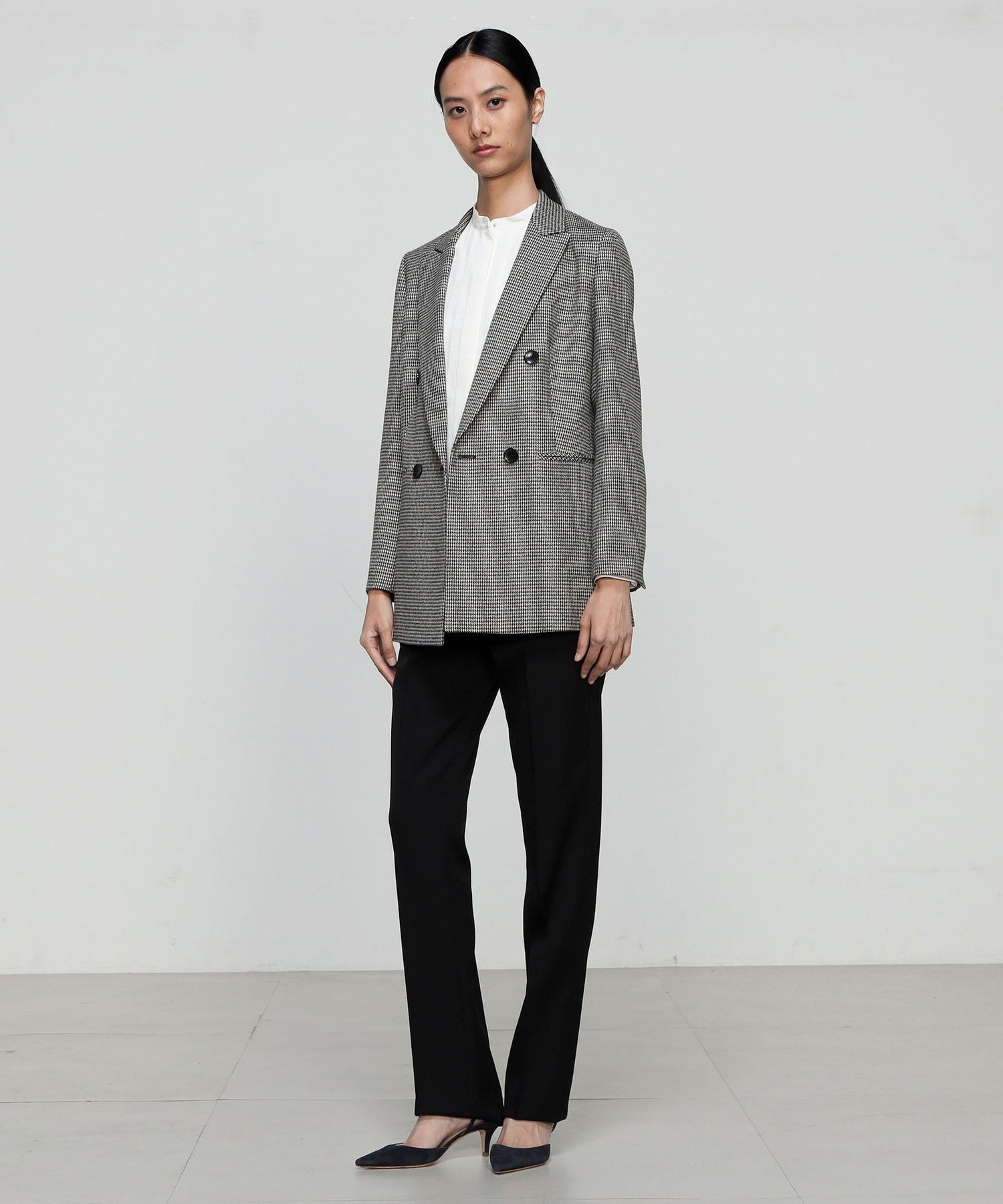 TOMORROWLAND collection シックシェファード ダブルブレストジャケット トゥモローランド ジャケット・アウター テーラードジャケット・ブレザー グレー ブラウン【送料無料】