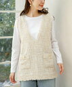 【SALE/50%OFF】Sonny Label 『WEB/一部店舗限定』ツイードVネックベスト サニーレーベル トップス ベスト・ジレ ブラック ベージュ