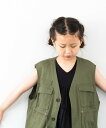 【SALE/30%OFF】LOWRYS FARM mamiミリタリーキッズベスト ローリーズファーム トップス ベスト・ジレ カーキグリーン ベージュ ブラック
